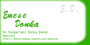 emese donka business card